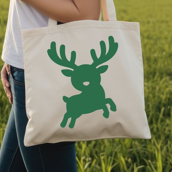 Vector illustration of a reindeer in a festive holiday setting.