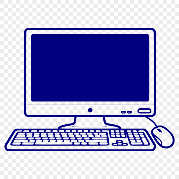 Vector Computer Illustration Computer desktop with keyboard and monitor, illustrated in vector format for easy editing.
