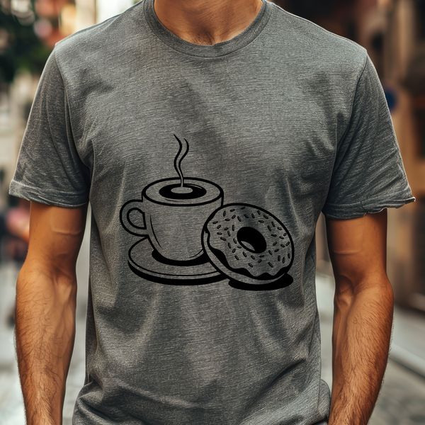 Delicious Donut on a Ceramic Cup Illustration of a classic glazed donut sitting on a ceramic coffee cup.