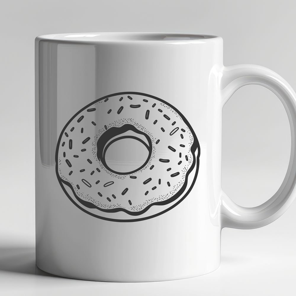 Donut Graphic Vector Design Illustrated donut graphic, a vector design featuring a circular dessert with frosting and sprinkles.