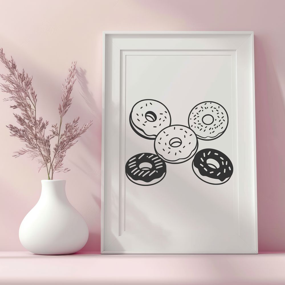 Glazed Delight SVG Design A digital illustration of a glazed donut, suitable for printing or cutting with a laser cutter.