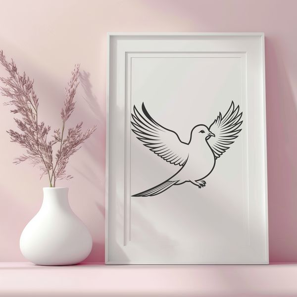 Lovely Dove Illustration Close-up illustration of a dove's head and body, suitable for various graphic designs.