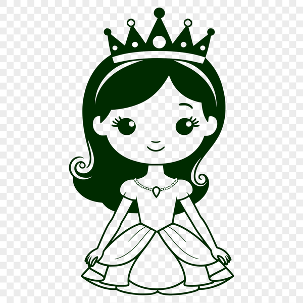 A female princess illustration created in vector format.