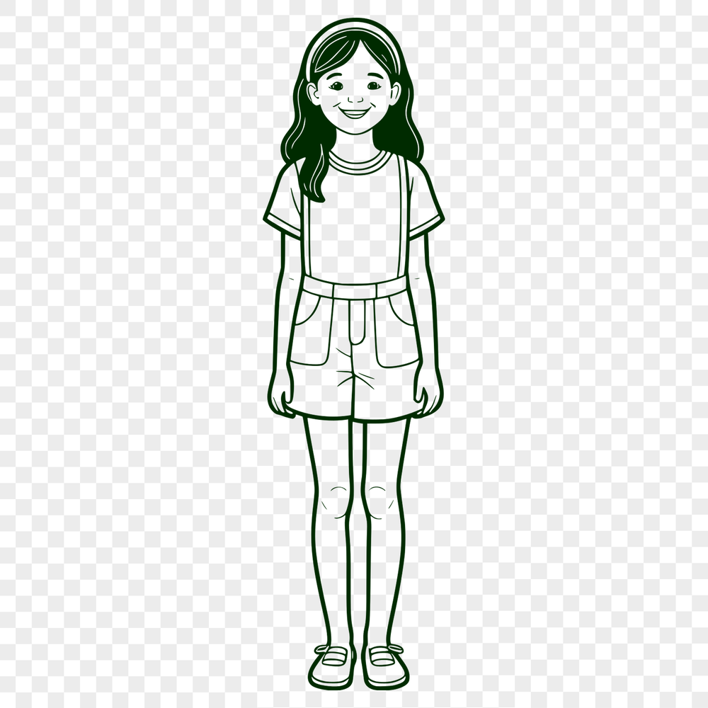 Free Vector Design Artwork Young girl illustration in vector format, suitable for various designs and applications.