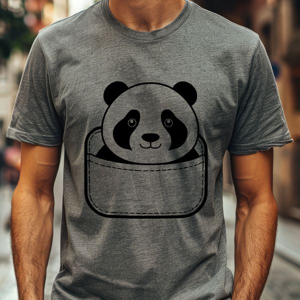 Cute Panda SVG Graphics Illustrated panda animal vector graphic for cutting machine designs or stencils.
