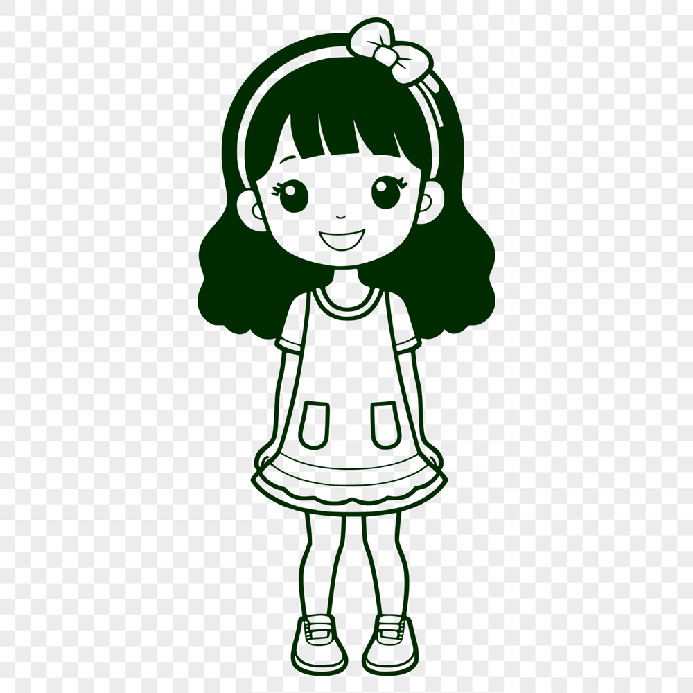 Beautiful Girl Profile Vector Illustration A young girl's profile illustration created as a vector graphic.