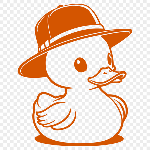 Line Art Bird Wearing a Hat A simple line art illustration of a duck wearing a hat.