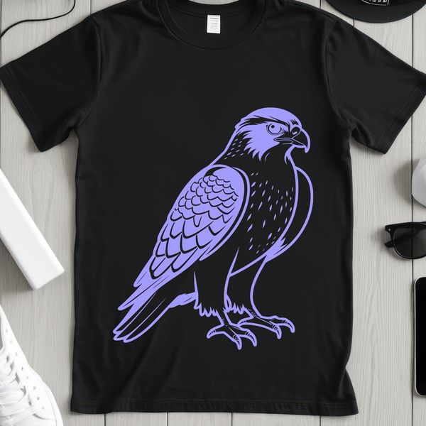 Beautiful Bird Silhouette SVG Cut File A vector graphic illustration of a falcon in flight.
