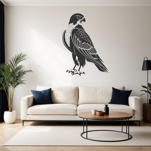 Bird Silhouette Design for Commercial Use A detailed illustration of a falcon bird in vector format, suitable for commercial and personal use.