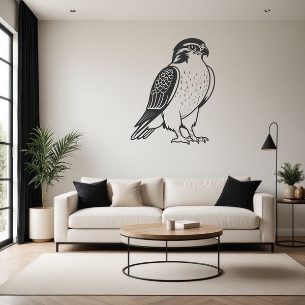 Cricut Cut File Falcon Design Illustrated silhouette of a falcon in flight.