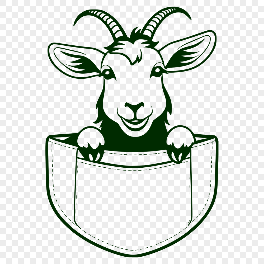 Goat Portrait in Vector Format A goat looking directly at the viewer with its head held high.