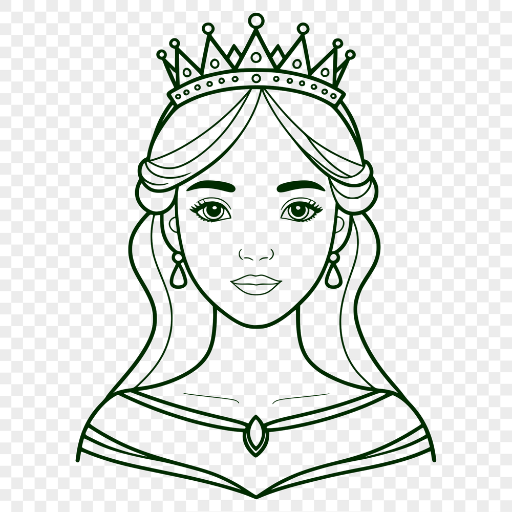 Young female character in a princess costume, illustrated as a vector graphic.