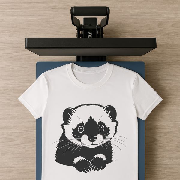Curious Critter Peekaboo Moment A vector graphic illustration of a curious ferret peeking out from behind something.