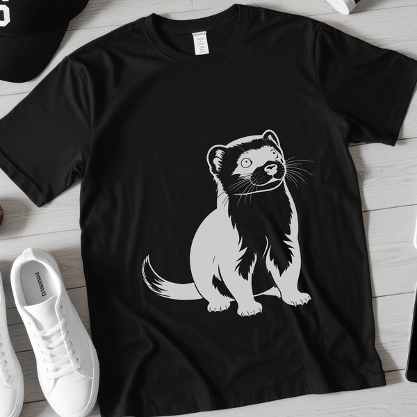 A cartoon ferret illustration in a vector format.