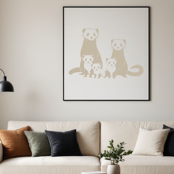 Free Download: Beautiful Ferret Vector Art Illustration of a ferret in a vector format for use with cutting machines like Cricut or laser cutters.