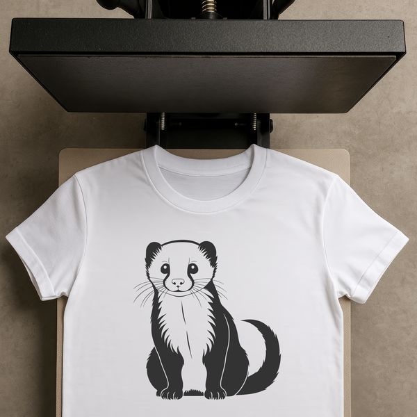 A vector illustration of a small, furry ferret animal.