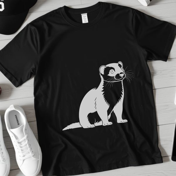 Ferret Silhouette SVG for Cricut and Laser Cutters An SVG vector graphic of a pet ferret designed for cutting machines like the Cricut or laser cutters.