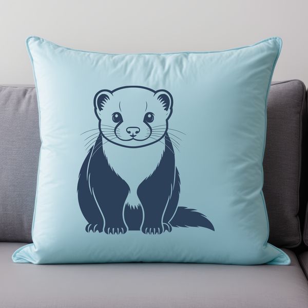 Cute Ferret Outline SVG Vector illustration of a domestic ferret animal in a simple outline style.