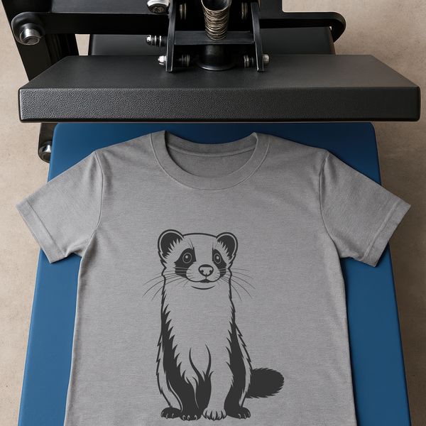 Cute Domesticated Ferret Vector Art A simple outline illustration of a domesticated ferret animal.