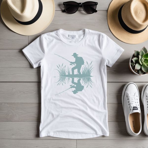 Fishing silhouette SVG for web design templates