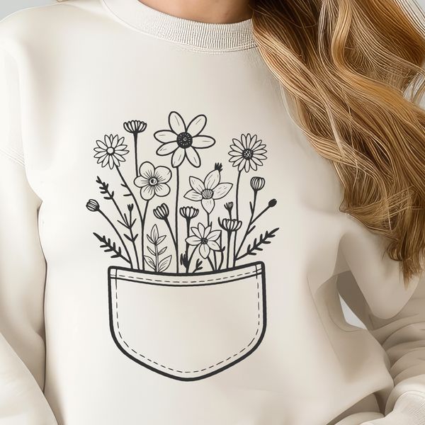 A vector illustration of a flower pocket, suitable for various design applications.