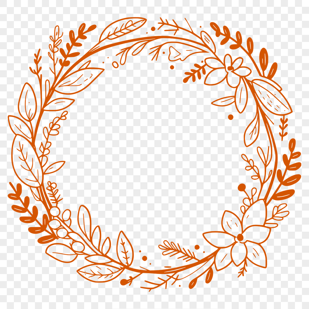 Creative Wreath Clip Art Design A floral wreath design created using vector art, suitable for various digital applications.