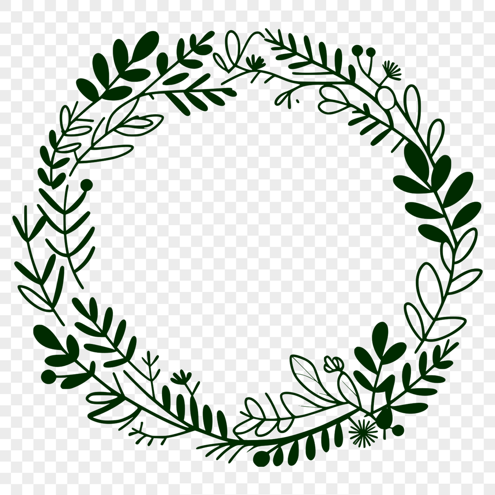 Beautiful Floral Garland A decorative floral wreath made up of intricate, interconnected elements.