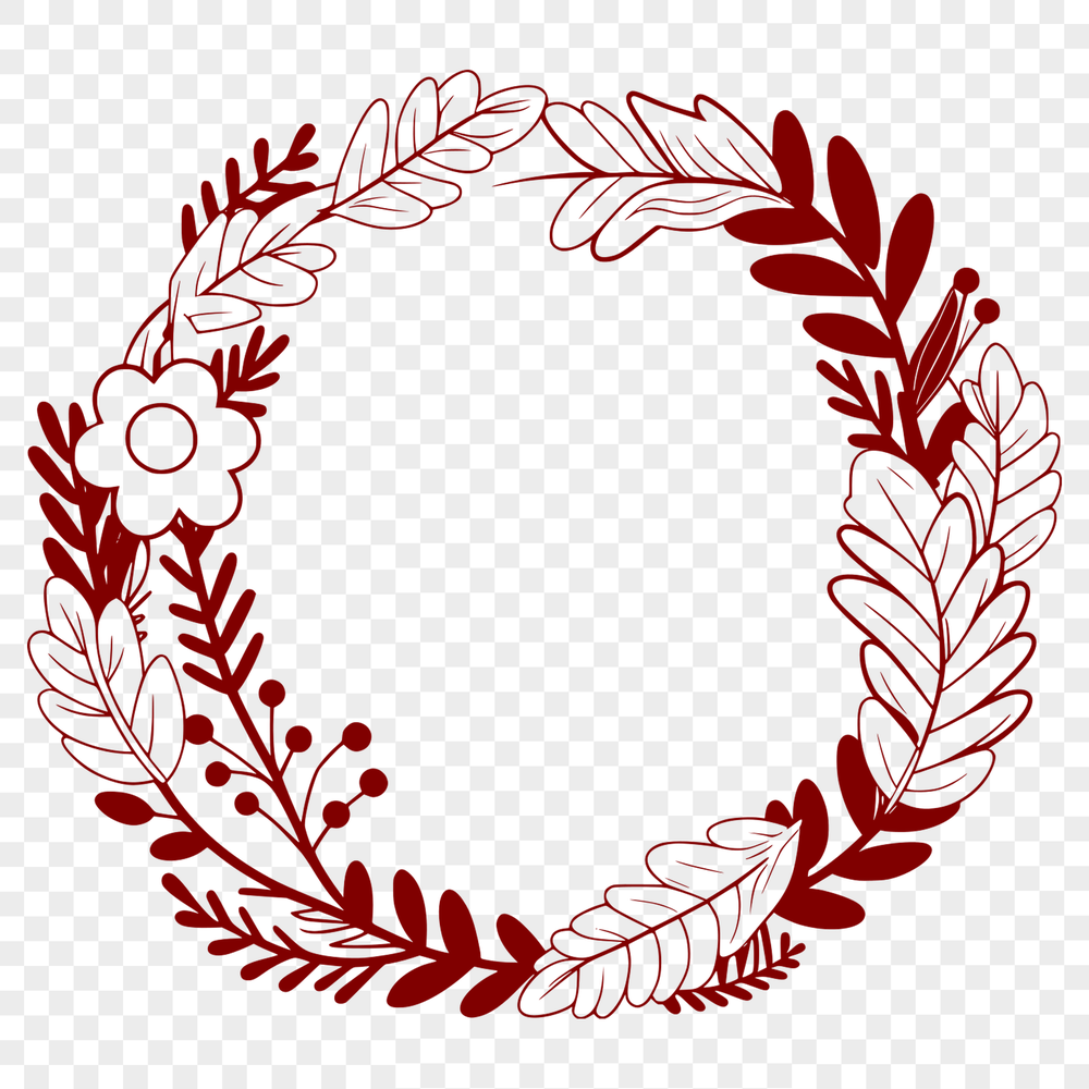 Free SVG Clip Art Border A floral design in the shape of a wreath, ideal for vector art projects.
