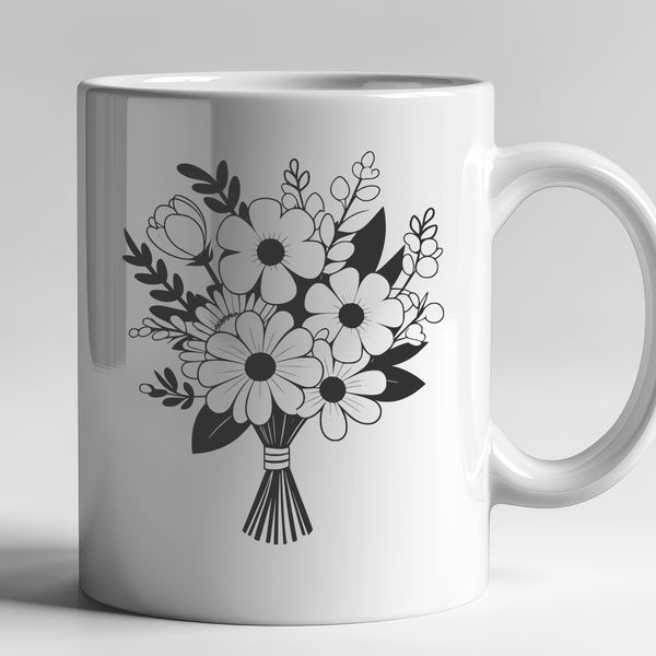 Colorful Flower Arrangement SVG A delicate arrangement of flowers in various colors and sizes.