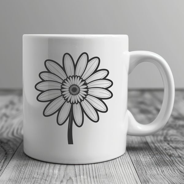 Simple Daisy Clip Art Image A scalable vector graphic of a single daisy with petals and center detail.