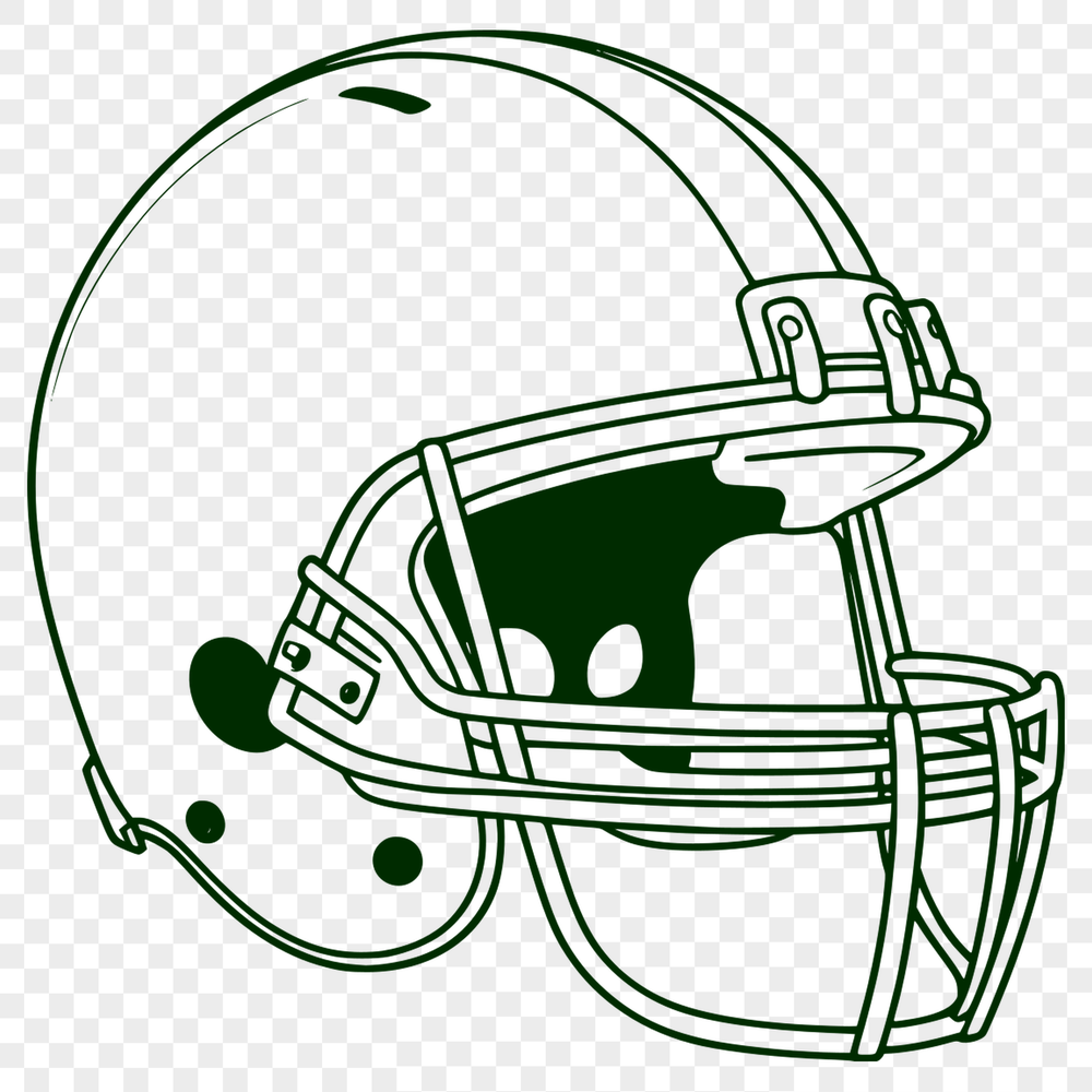 A stylized illustration of a football with laces and padding, symbolizing the sport of American Football.
