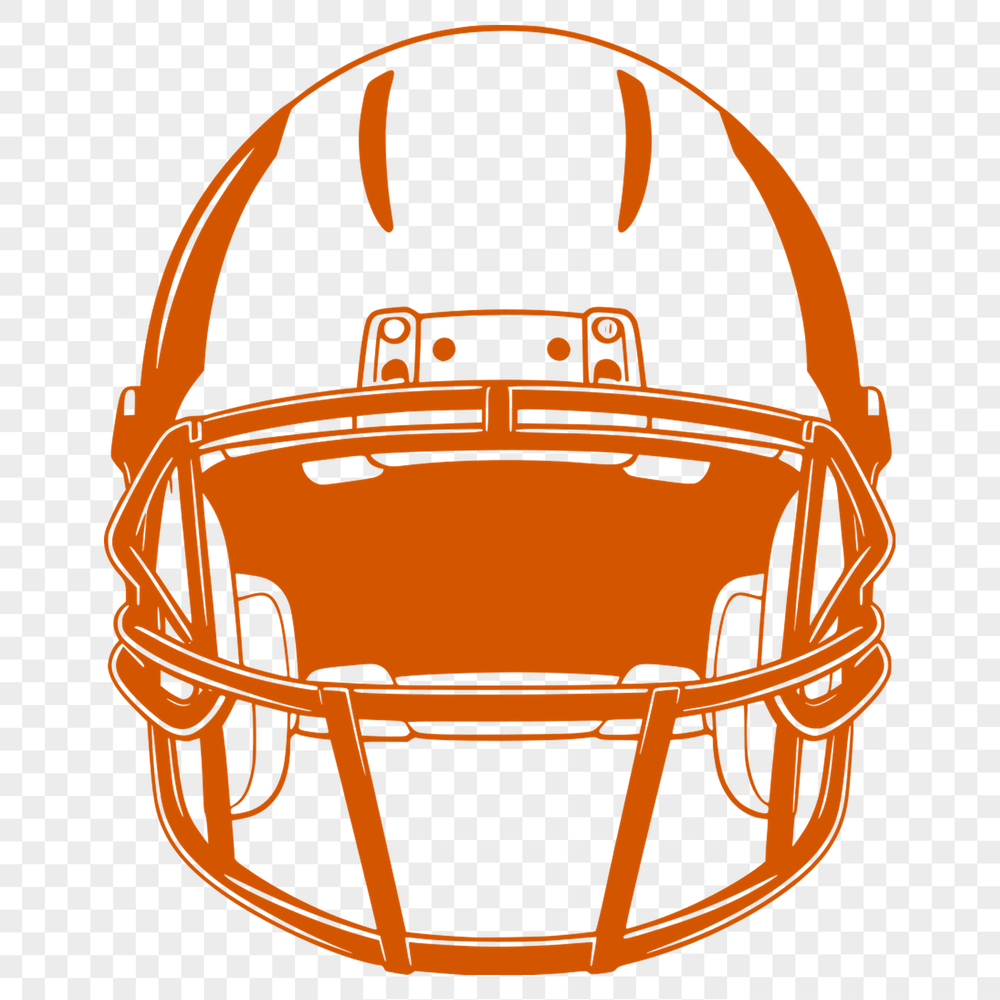Football Illustration for Designers A detailed illustration of a football helmet with an American football in the center, perfect for designers and crafters.