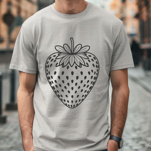 High-Quality Strawberry Vector Graphic A digital illustration of a ripe strawberry in high-resolution vector format.