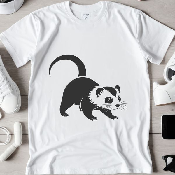Free Pet Ferret Graphic A free SVG silhouette of a pet ferret for commercial or personal projects.