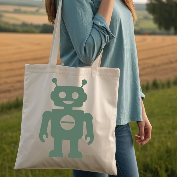 Robot illustration created in vector art style for commercial and personal use.