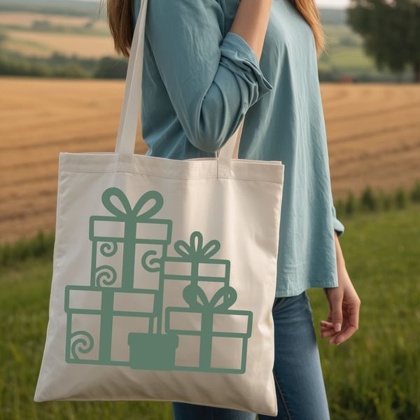 A stylized graphic representation of a gift box with a ribbon and bow, suitable for various digital applications.