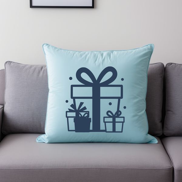 A simple illustration of a gift wrapped in a bow, suitable for personal or commercial use.