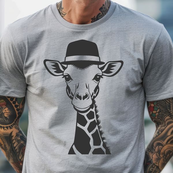 Stylized Safari Animal Design A stylized illustration of a giraffe, suitable for use in graphic design projects.
