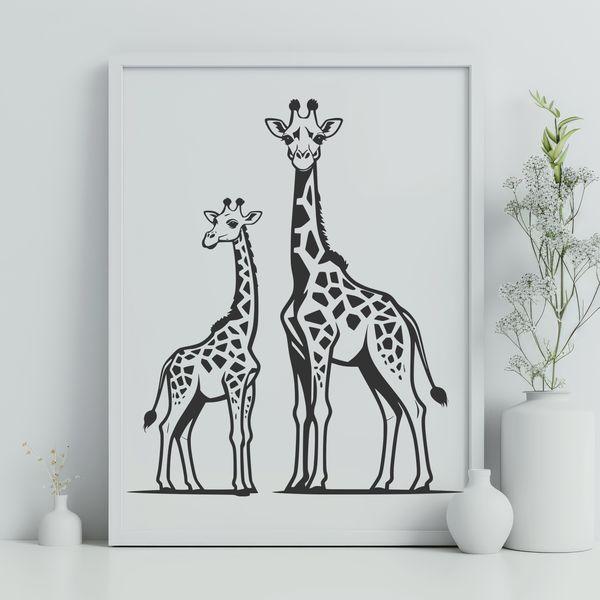A vector illustration of a giraffe, suitable for digital designs and craft projects.