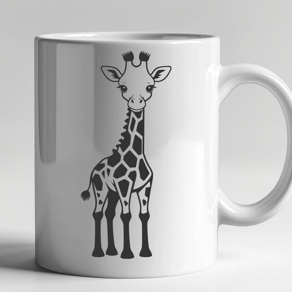 Giraffe Illustration SVG A high-resolution digital illustration of a giraffe, suitable for editing in vector graphics software.