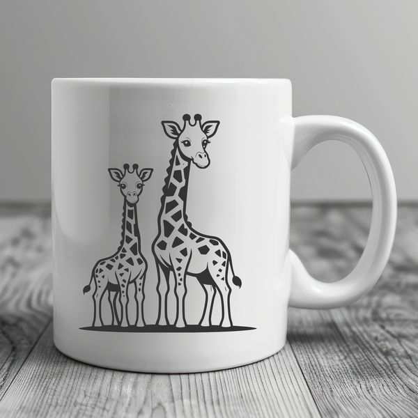 Beautiful Giraffe Vector Illustration An illustration of a giraffe's head and neck in a detailed vector format.