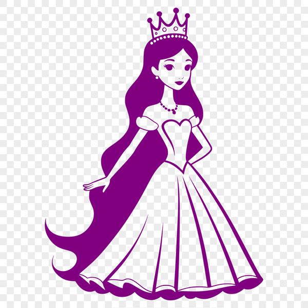 A digital illustration of a young female princess in a regal setting.
