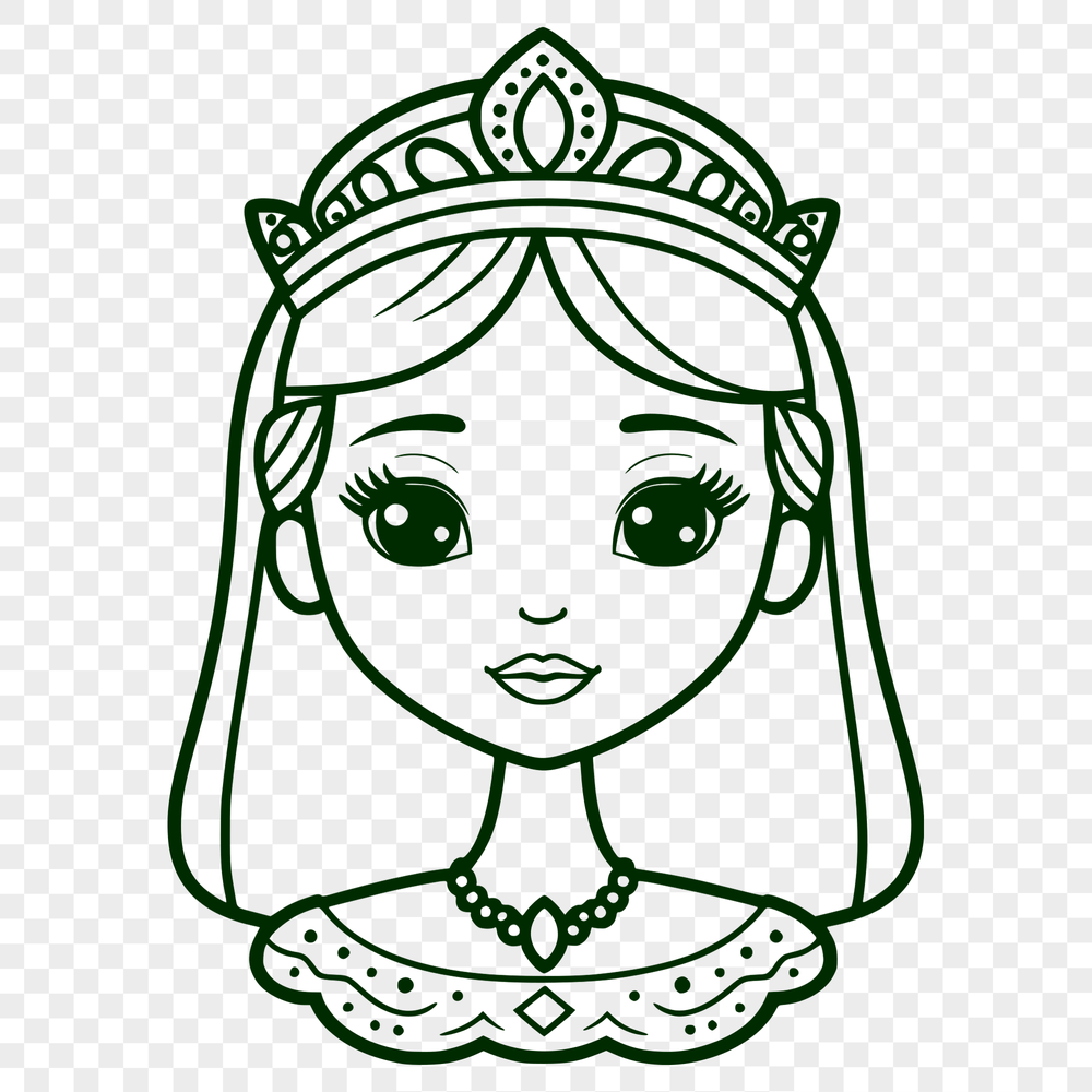 A digital illustration of a young female princess character in a regal pose.