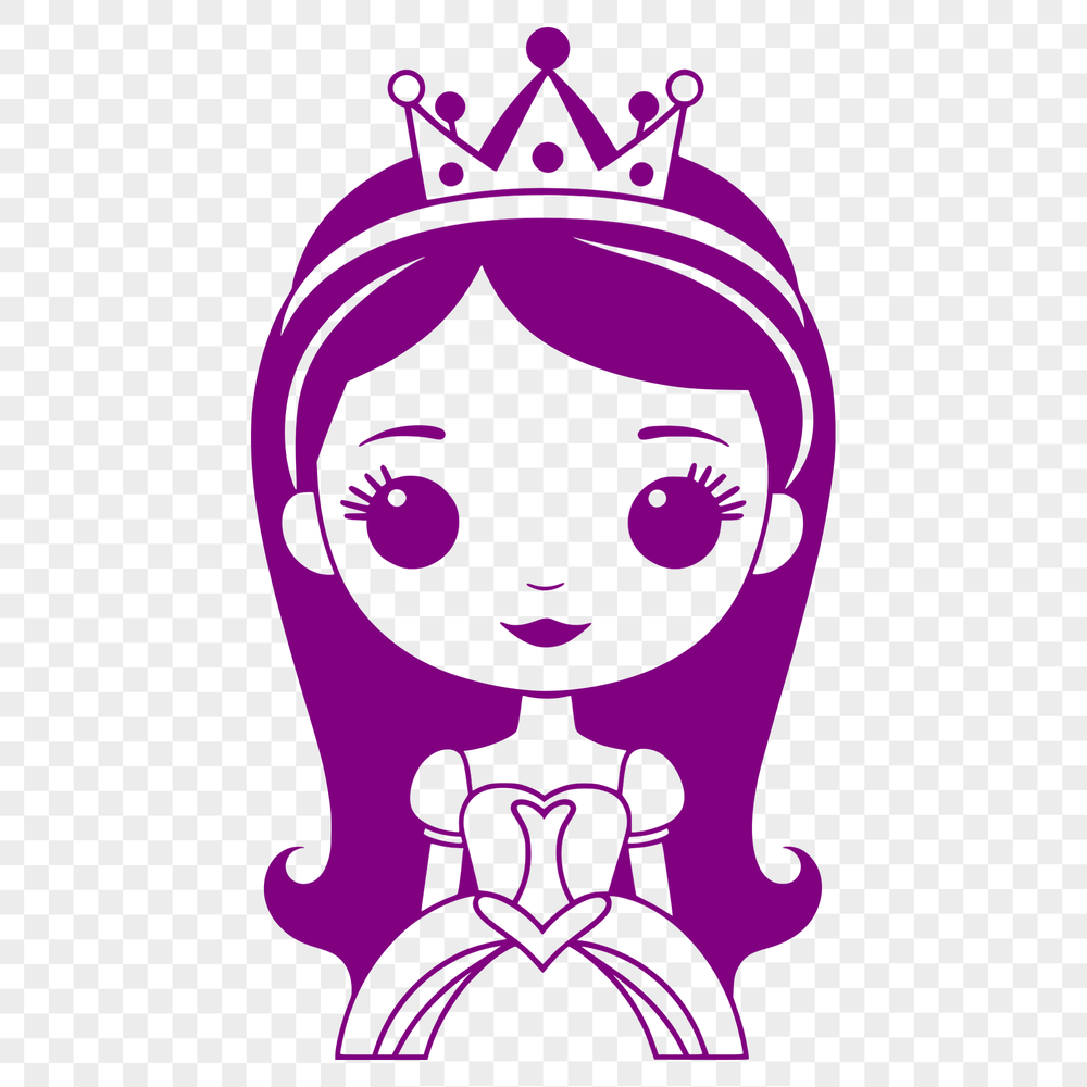 A female character in royal attire, suitable for use as clip art or vector design.