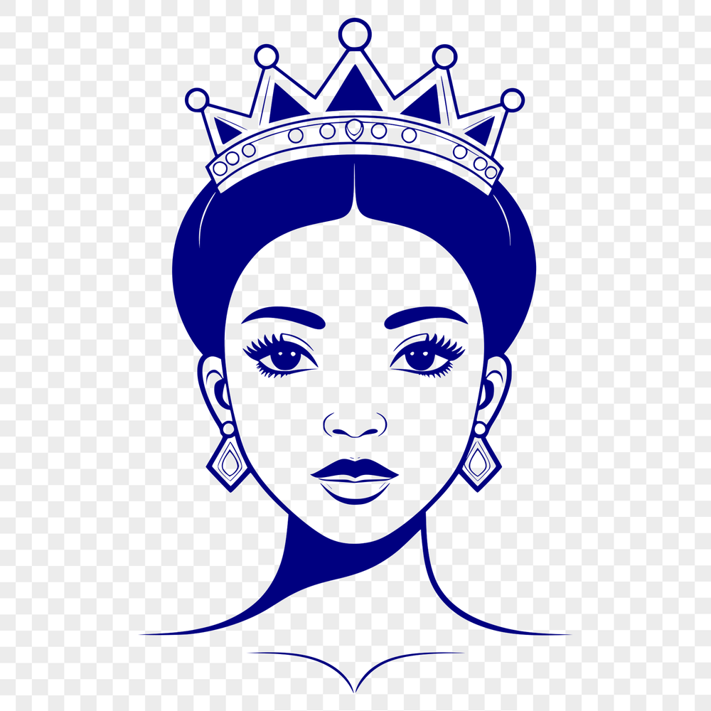 Royalty-Ready Princess Clip Art A digital illustration of a young female princess in traditional attire, suitable for various graphic design applications.