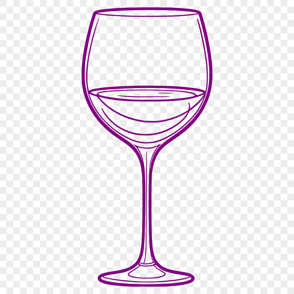Elegant Red Wine Illustration A stylized illustration of a glass filled with red wine, ideal for vector art designs.