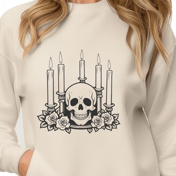 Beautiful Intricate Skull SVG Art A gothic-style skull design with intricate details, suitable for vector art projects.