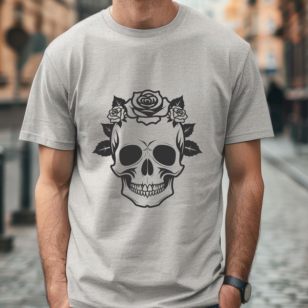 Intricate Vintage Style Skull Illustration A stylized Gothic-style skull with intricate details, suitable for various design projects.