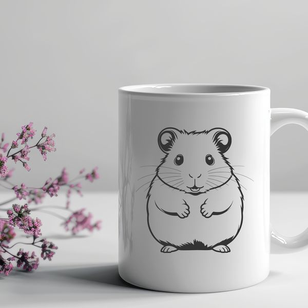 Hamster Character Design Vector An illustration of a small, furry animal with a long tail, typical of the pet hamster species.