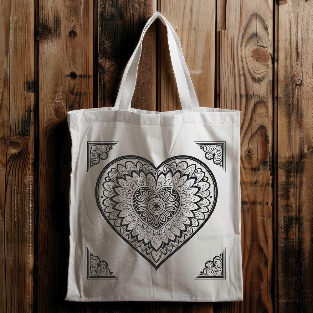 Heartfelt Mandalas: Vector Art Design A intricately designed vector heart mandala with symmetrical patterns and shapes.